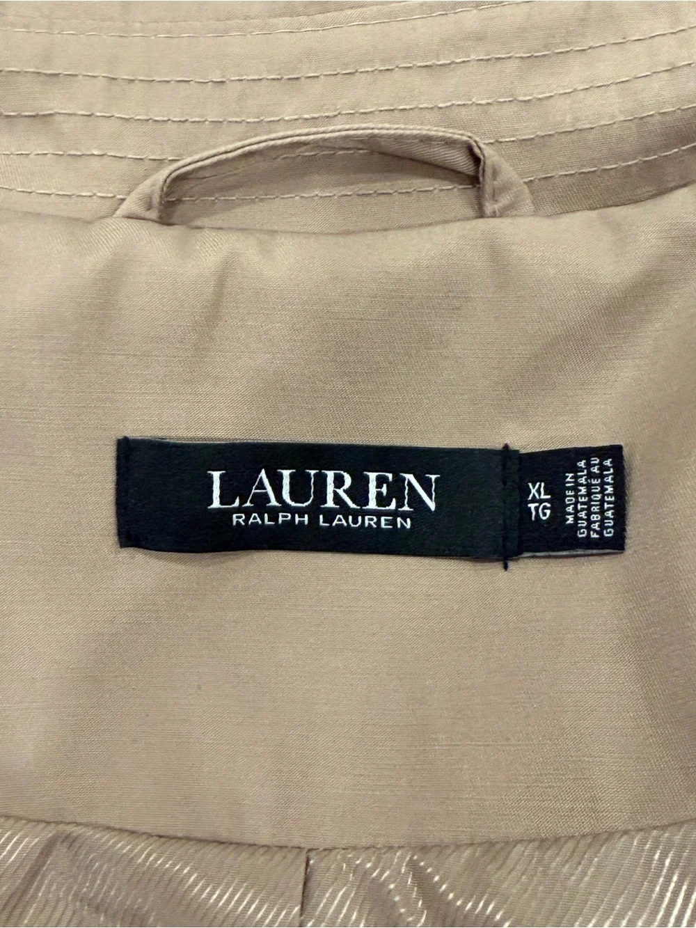 Ralph Lauren Double-Breasted Cotton-Blend Trench Coat Size XL